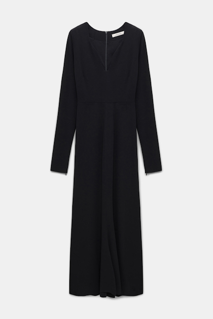 SOFT SHAPE dress Dorothee Schumacher Long sleeve dress with structured V-neckline black