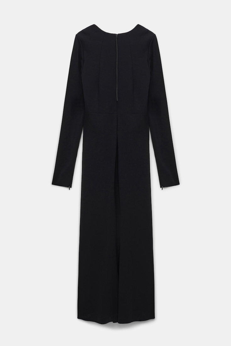 Dorothee Schumacher Kleid mit abgerundetem V-Ausschnitt deep black