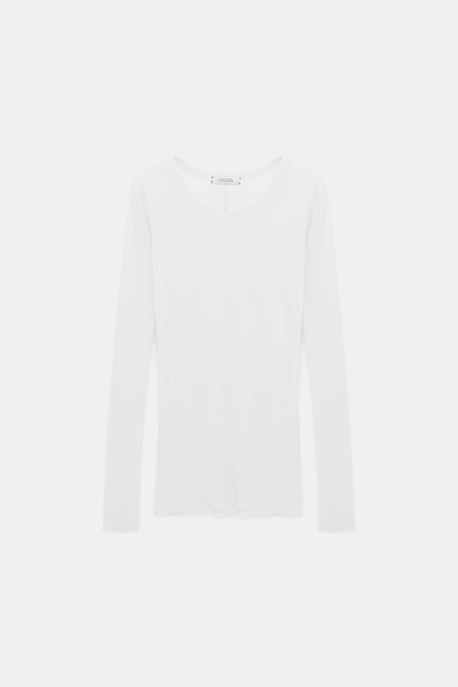 Dorothee Schumacher Casual fine rib ballet neck top pure white
