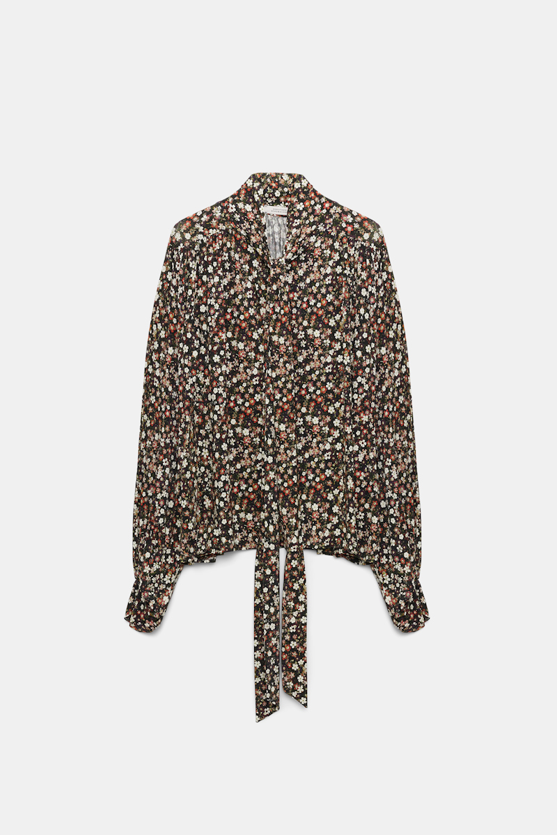 DOROTHEE SCHUMACHER MILLEFLEUR PRINT FLOWING RAYON JERSEY BLOUSE