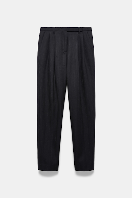 MODERN SOPHISTICATION pants Dorothee Schumacher Pleated pinstriped pants black