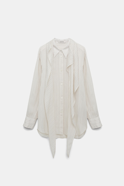 Dorothee Schumacher Gestreifte Bluse mit abnehmbarem Schal white red stripe