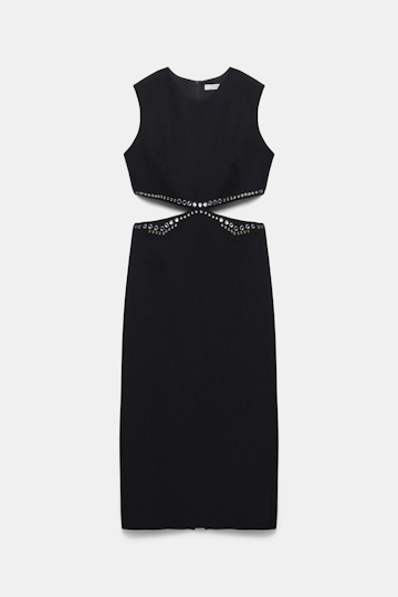 Dorothee Schumacher Embellished dress with cutout waist black