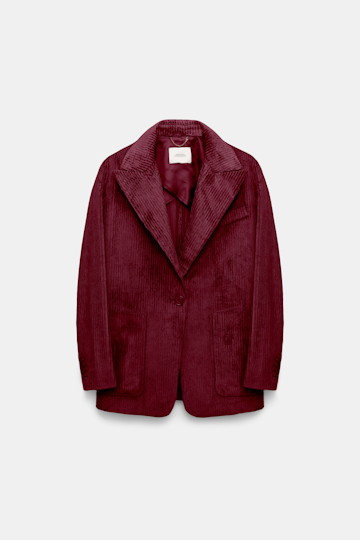 Dorothee Schumacher Blazer aus softem Cord dark burgundy