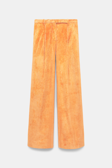 Dorothee Schumacher Bundfaltenhose aus softem Cord mit weitem Bein inca gold