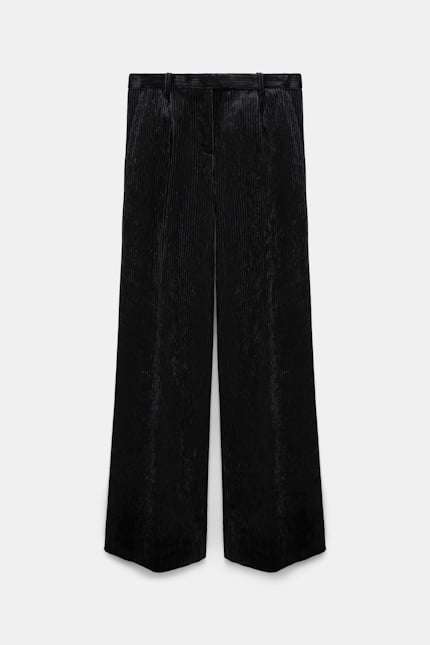 MODERN STRUCTURE pants Dorothee Schumacher Bundfaltenhose aus softem Cord mit weitem Bein deep black