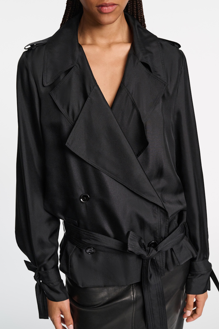 Dorothee Schumacher Trench coat-style shirt-jacket black