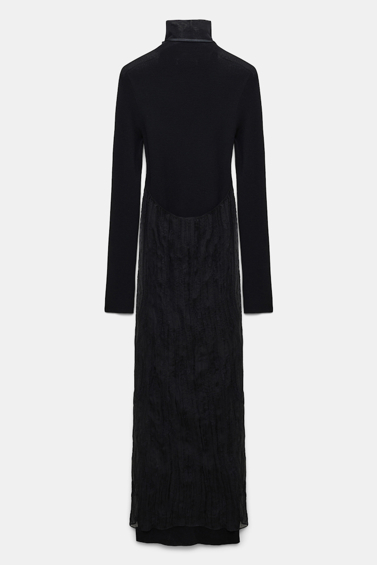 Dorothee Schumacher Transparentes, besticktes Neckholder Kleid deep black