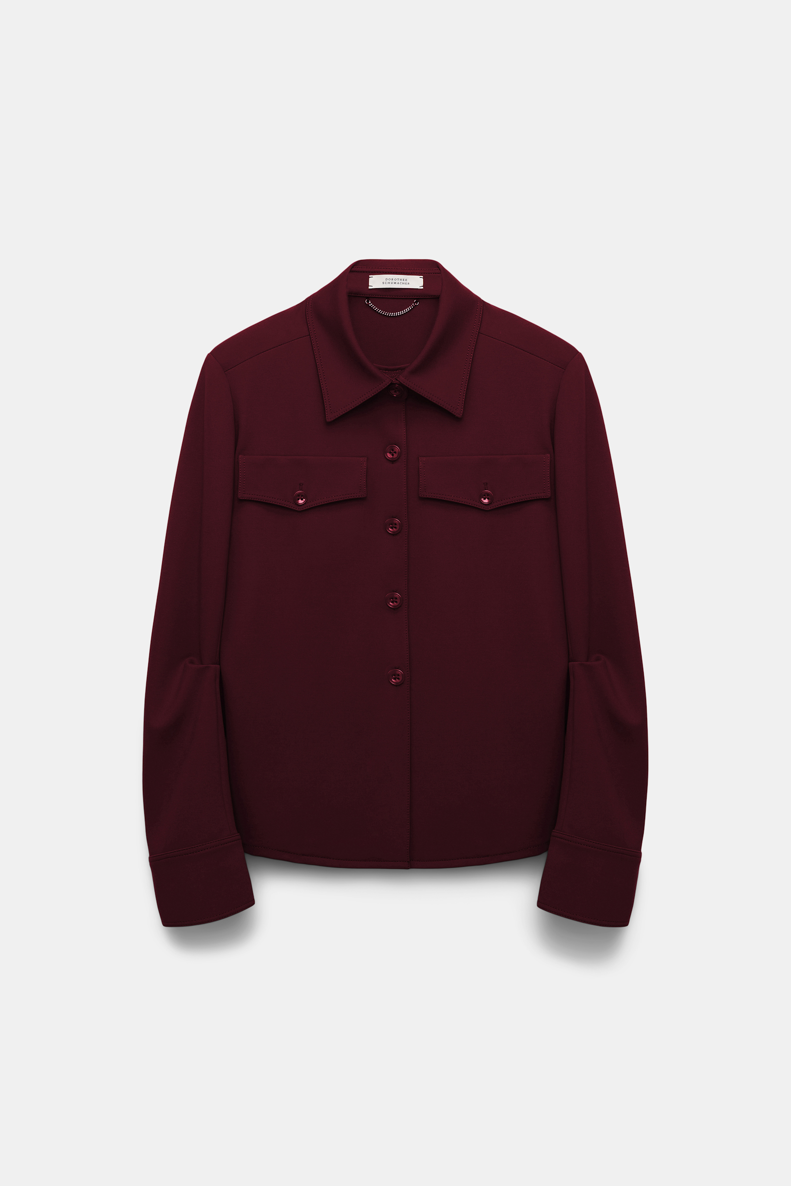 Dorothee Schumacher Tailored shirt-jacket in Punto Milano dark burgundy