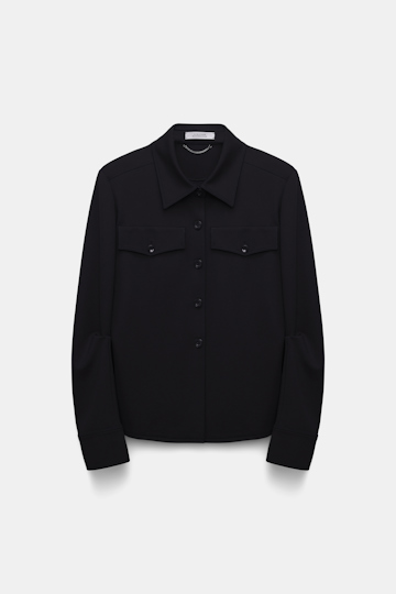 Dorothee Schumacher Tailored shirt-jacket in Punto Milano black