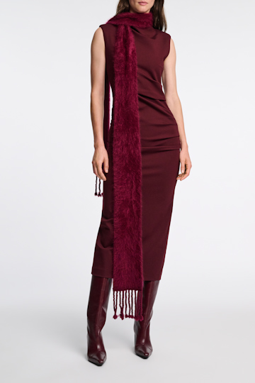 Dorothee Schumacher Drapiertes Kleid aus Punto Milano dark burgundy