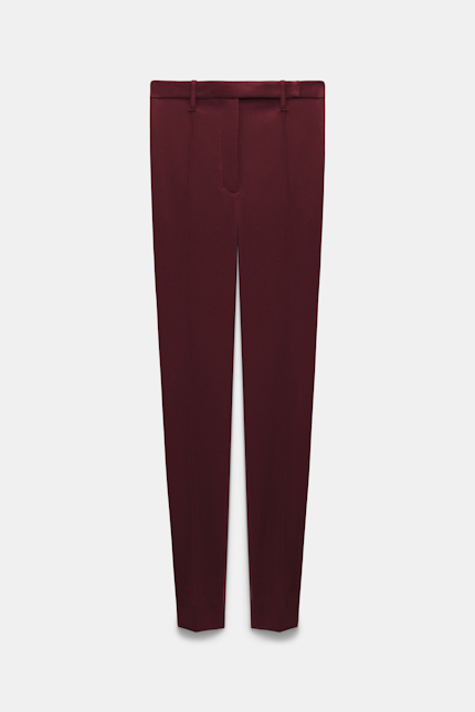 EMOTIONAL ESSENCE pants Dorothee Schumacher Cigarette pants in Punto Milano dark burgundy