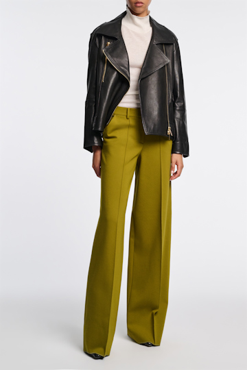 Dorothee Schumacher Hose aus Punto Milano mit weitem Bein leguan green