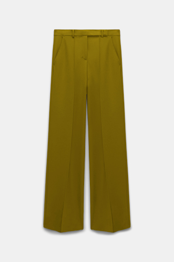 Dorothee Schumacher Hose aus Punto Milano mit weitem Bein leguan green
