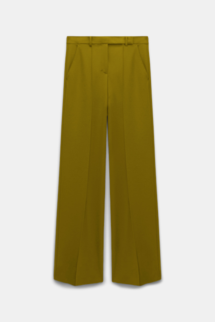 EMOTIONAL ESSENCE pants Dorothee Schumacher Hose aus Punto Milano mit weitem Bein leguan green