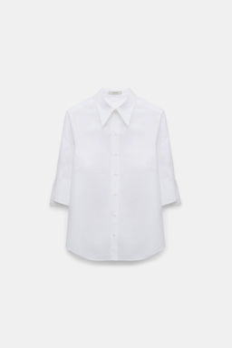 Dorothee Schumacher Popeline Bluse mit halbem Arm pure white