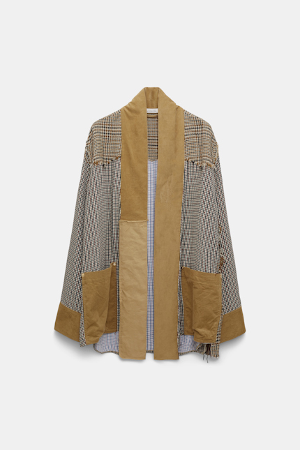 COOL TWIST jacket Dorothee Schumacher Patchwork shirt-jacket pepita mix burgundy