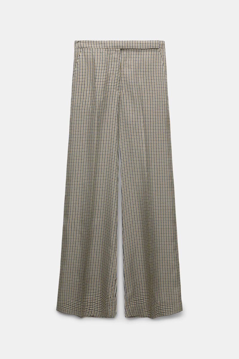 DOROTHEE SCHUMACHER WIDE LEG TROUSERS IN PRINTED SILK TWILL 