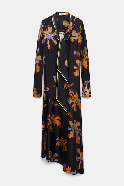 FLORAL SEDUCTIVE dress Dorothee Schumacher Flower print silk twill dress flame all over print