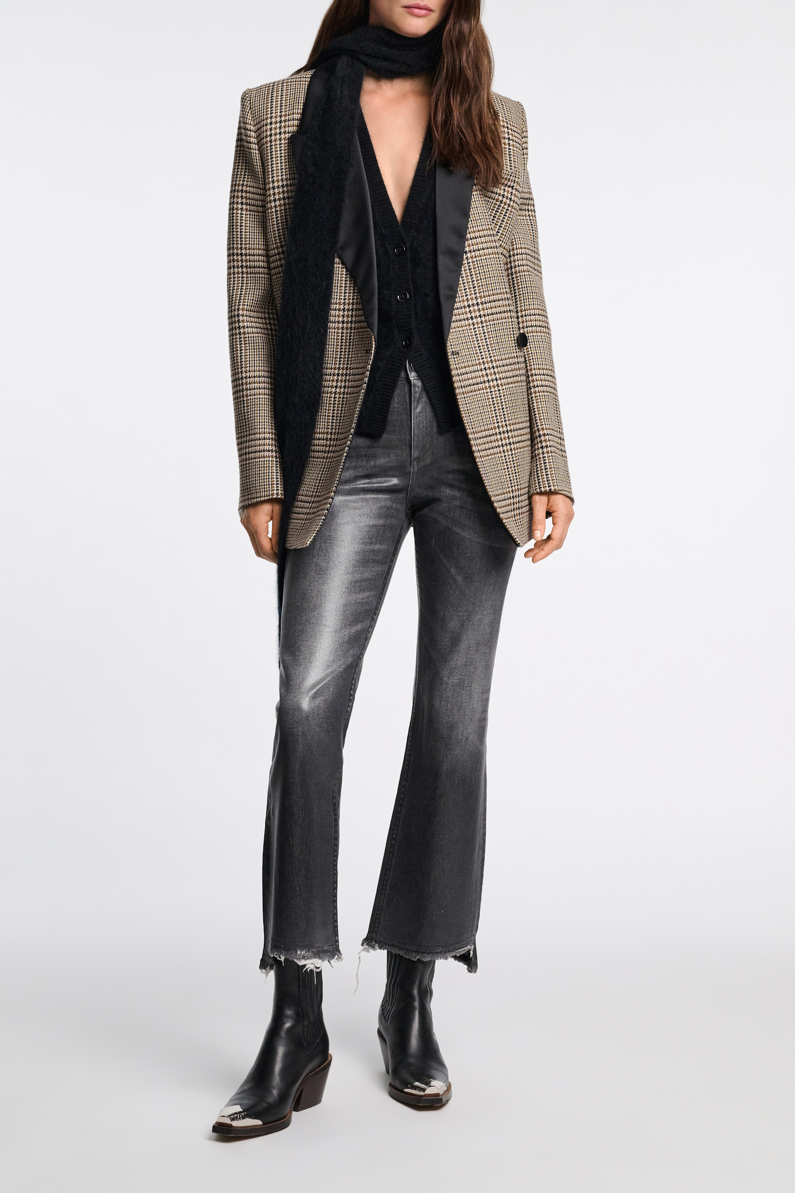 Dorothee Schumacher Chelsea Boots mit silberner Zehenkappe deep black
