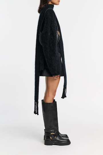 Dorothee Schumacher Tall biker boots with twisted D-ring detail black