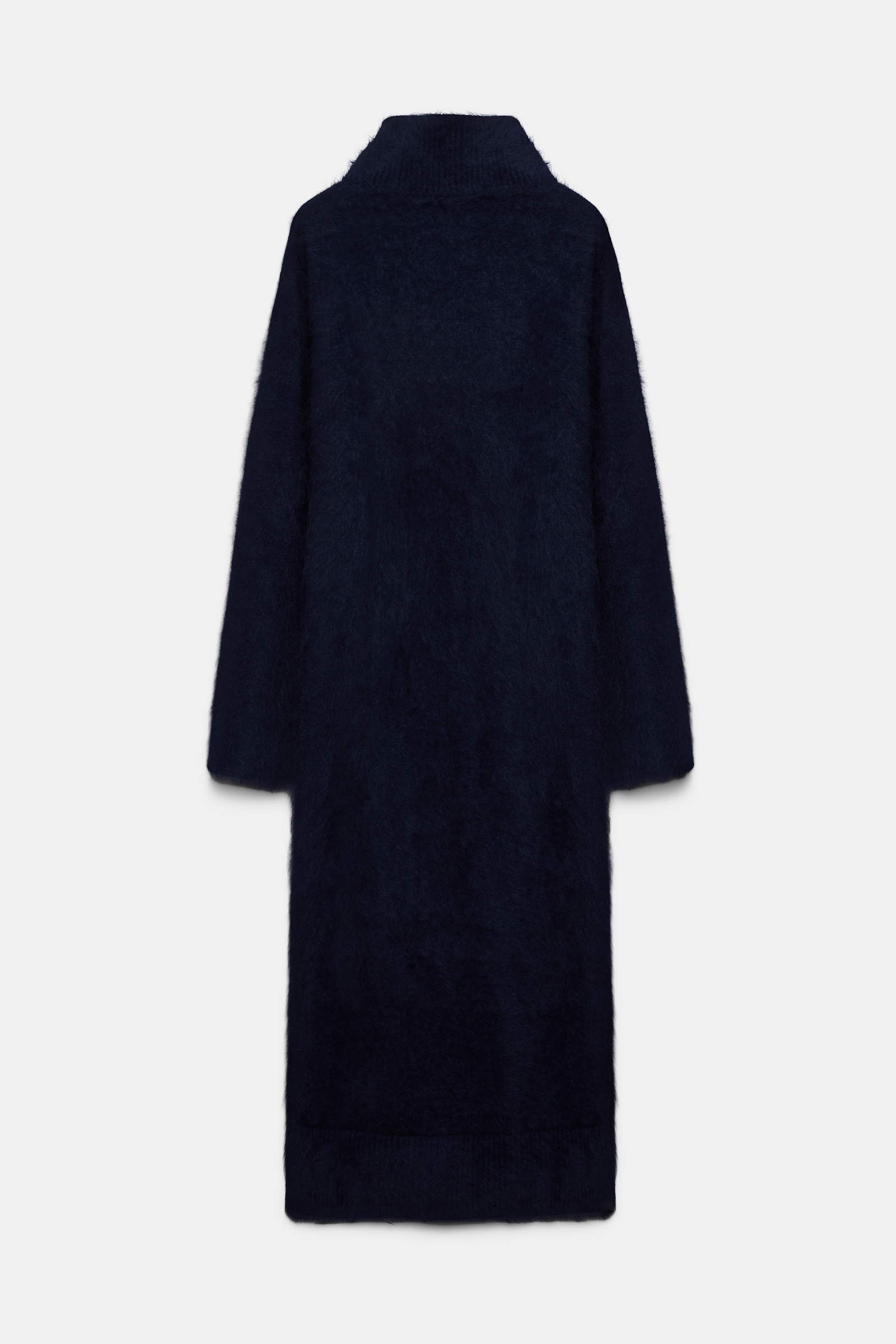 Dorothee Schumacher Fluffy zip turtleneck sweater dress true navy