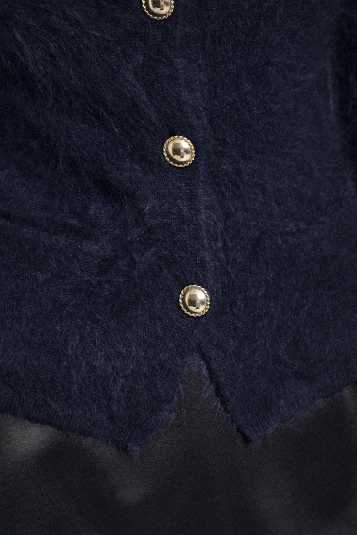 Dorothee Schumacher Fluffy knit blazer-style cardigan true navy