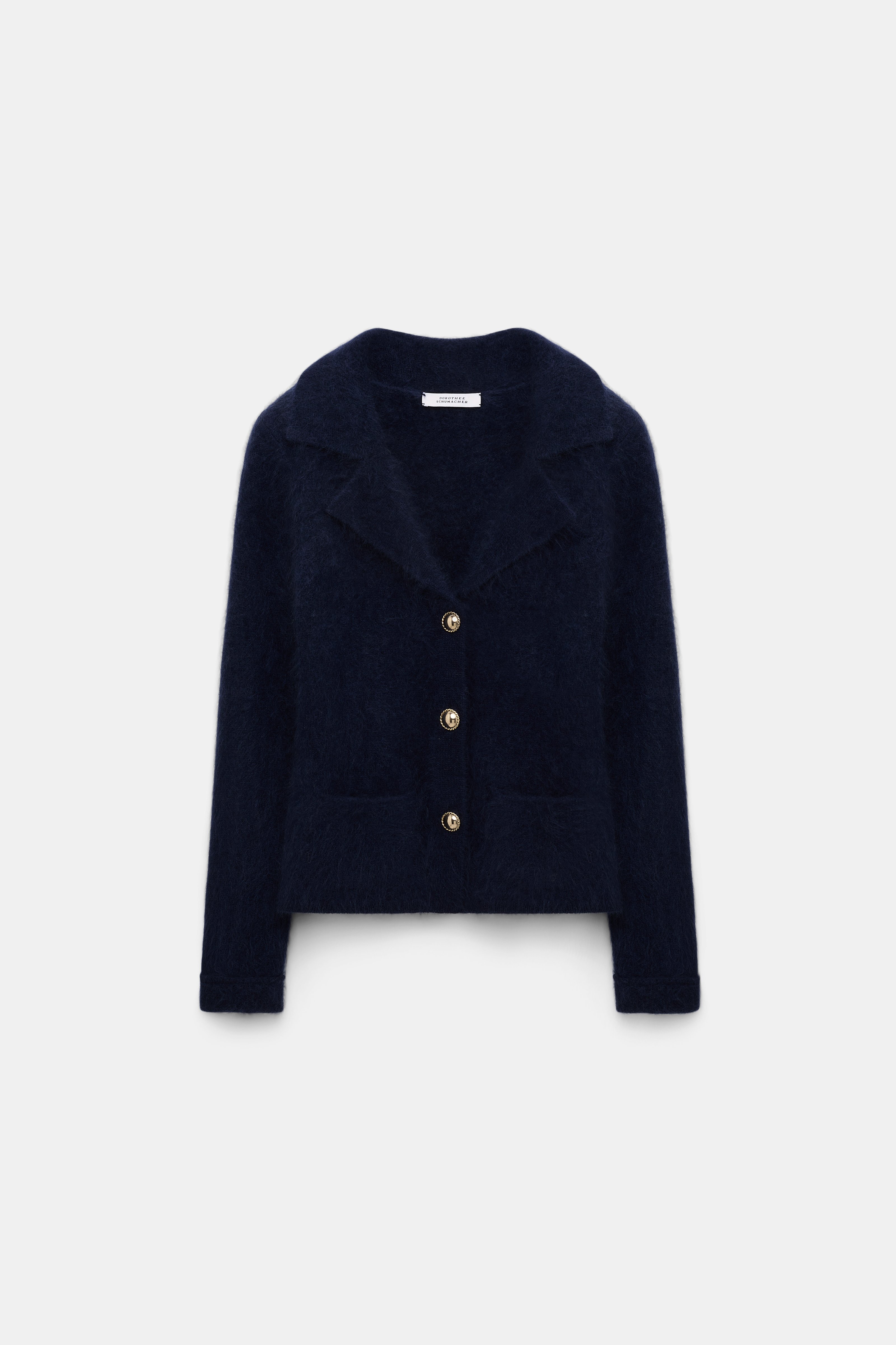 Navy fluffy cardigan outlet