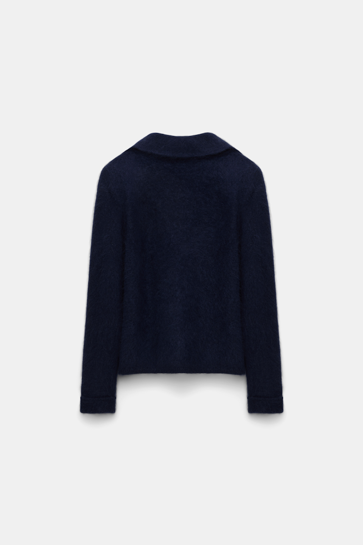 Dorothee Schumacher Fluffy knit blazer-style cardigan true navy