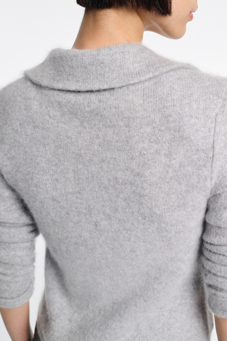 Dorothee Schumacher Fluffy knit blazer-style cardigan grey melange