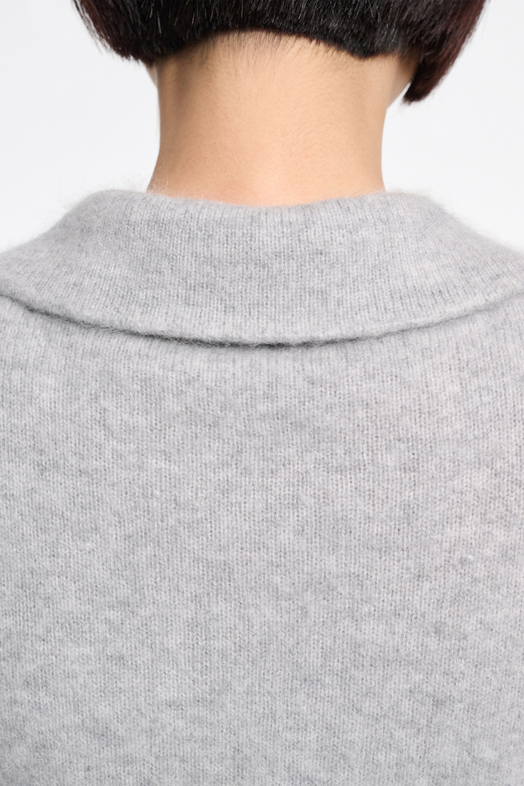 Dorothee Schumacher Fluffy knit blazer-style cardigan grey melange