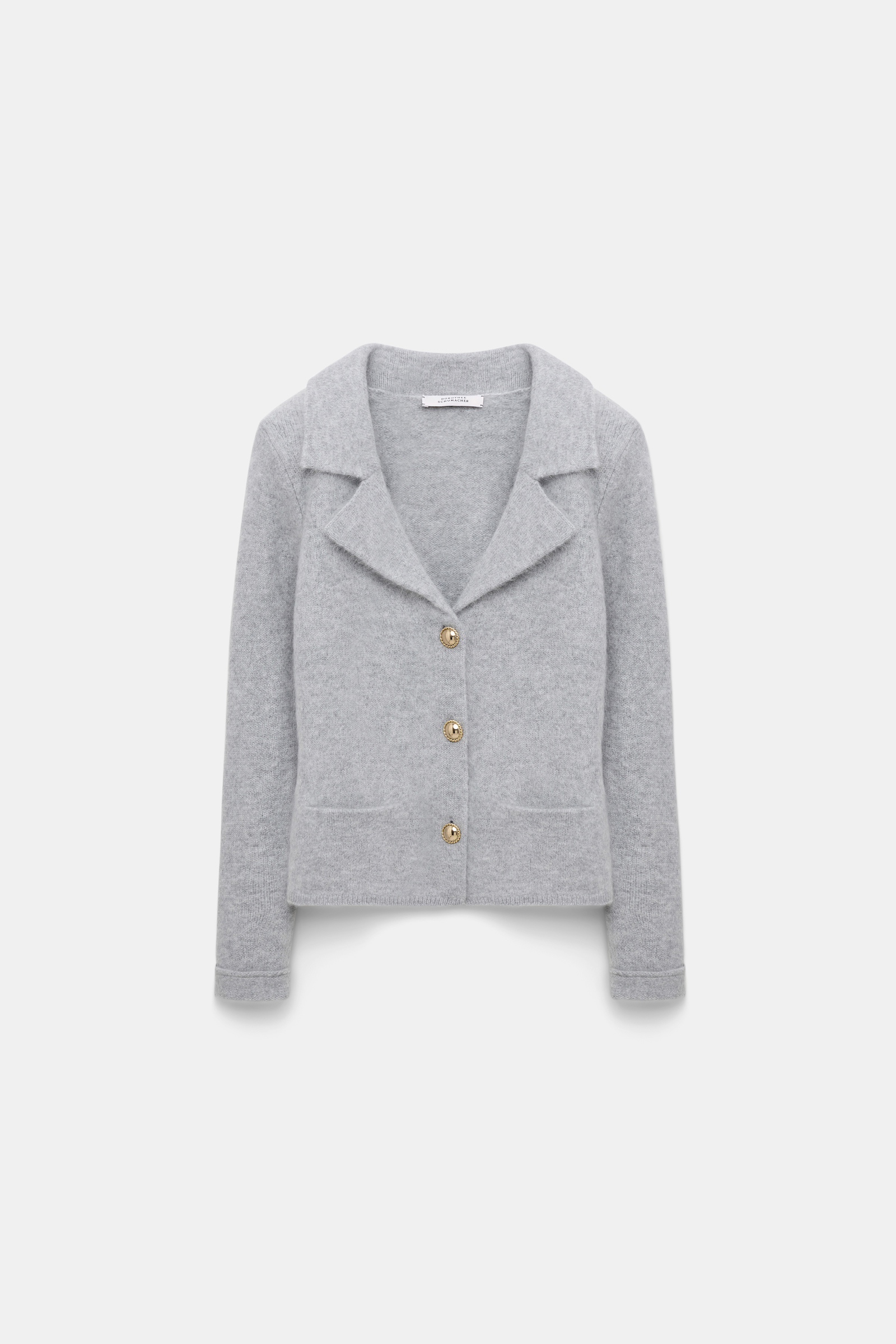 Dorothee Schumacher Fluffy knit blazer-style cardigan grey melange