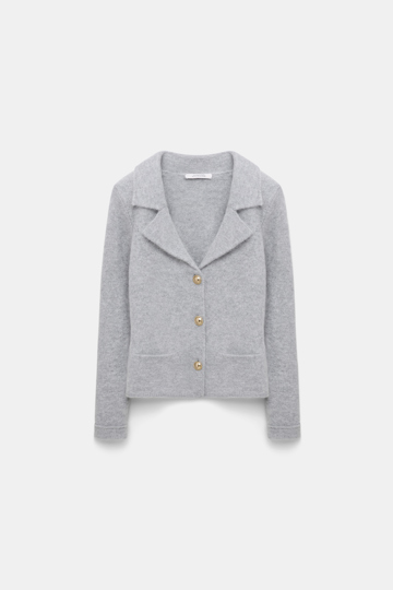 Dorothee Schumacher Fluffy knit blazer-style cardigan grey melange