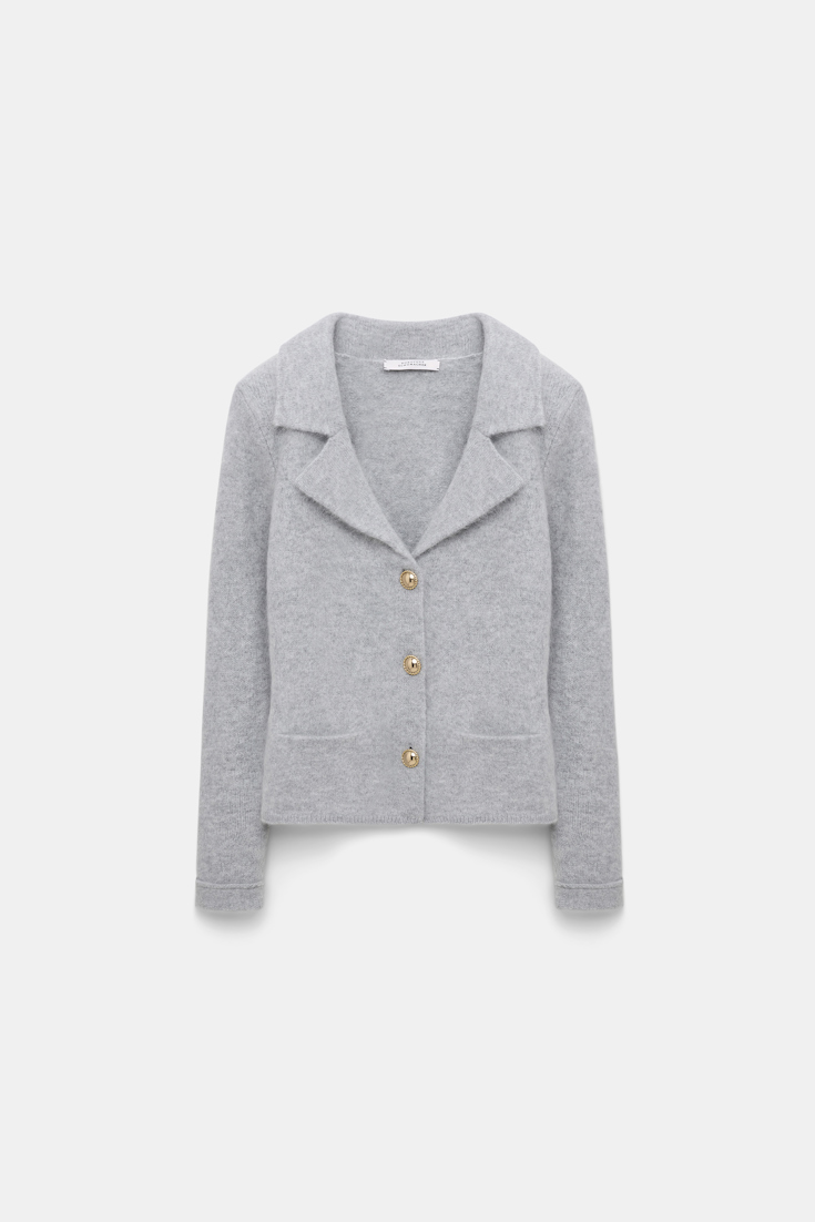 Dorothee Schumacher Fluffy knit blazer-style cardigan grey melange
