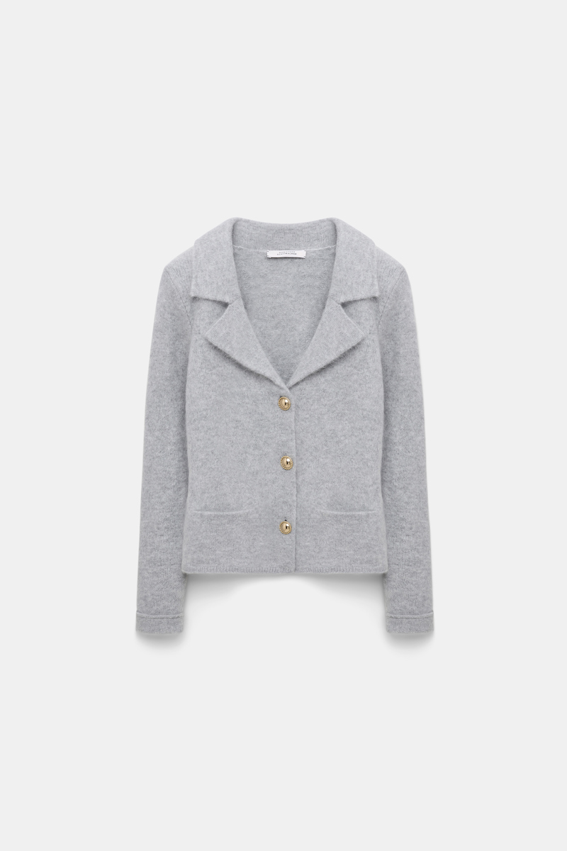 Dorothee Schumacher Fluffy Knit Blazer-style Cardigan In Grey