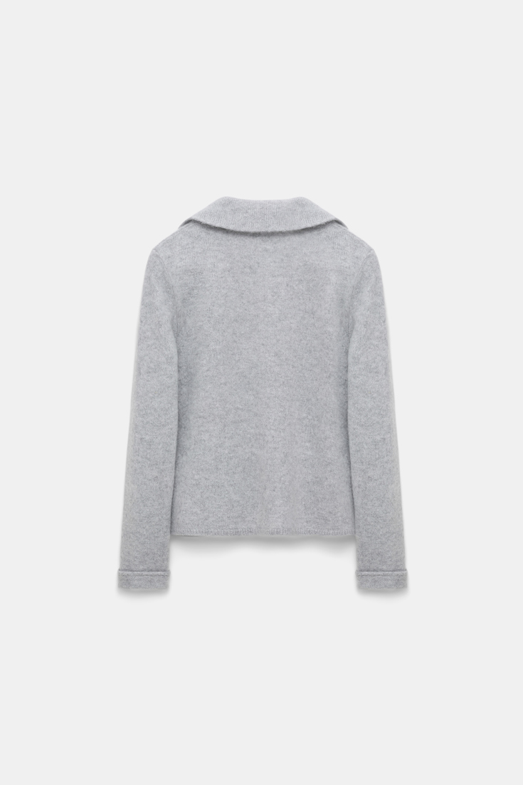 Dorothee Schumacher Fluffy knit blazer-style cardigan grey melange