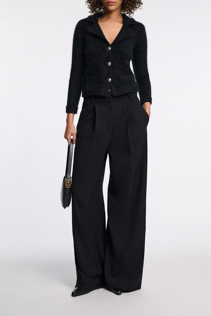 Dorothee Schumacher Fluffy knit blazer-style cardigan pure black