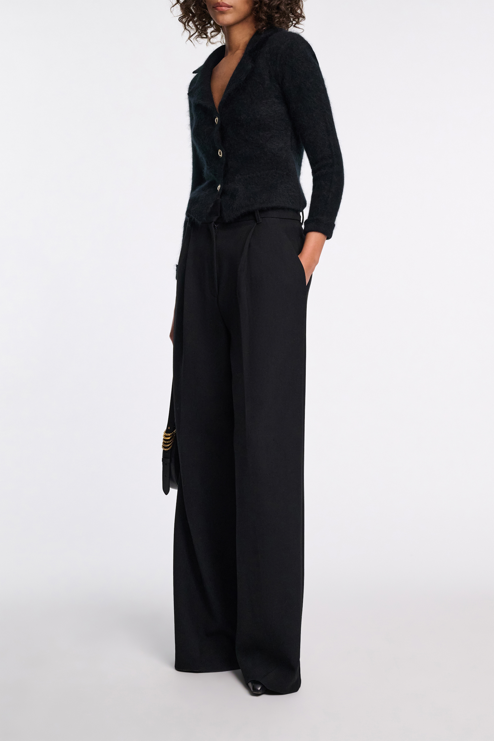 Dorothee Schumacher Fluffy knit blazer-style cardigan pure black