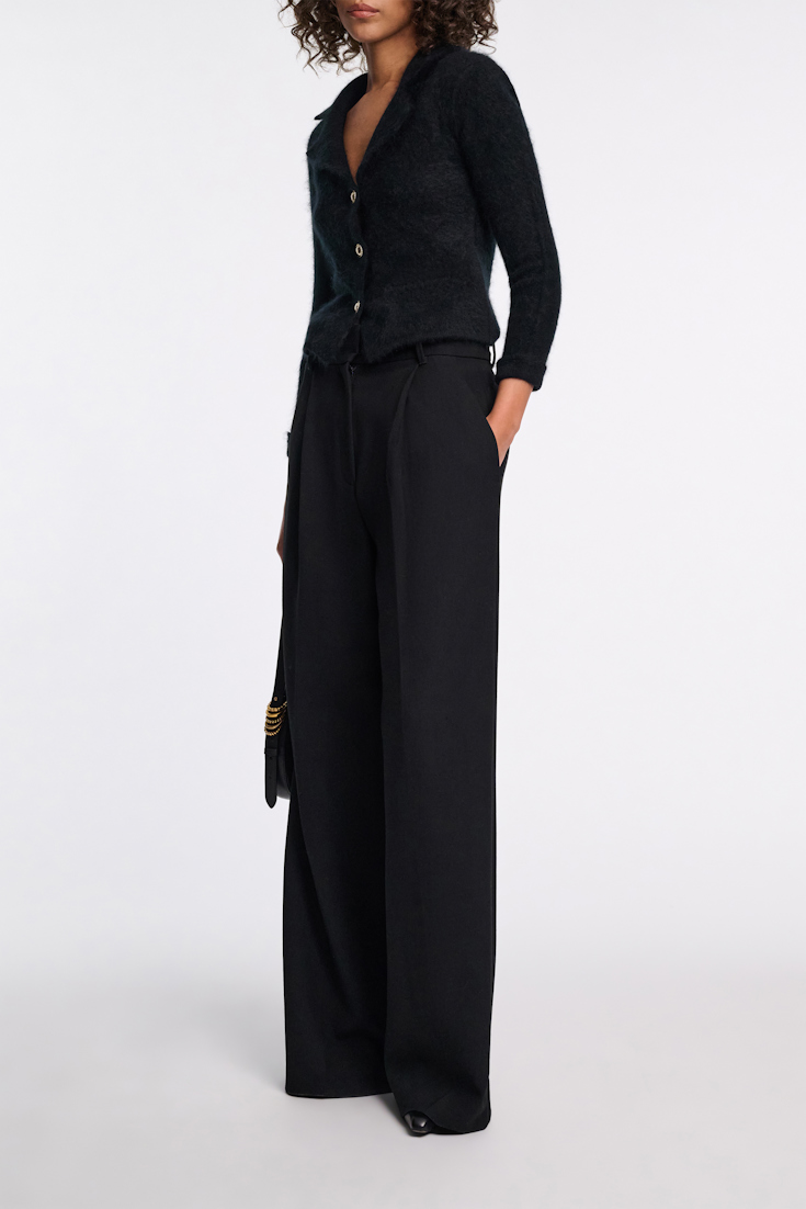 Dorothee Schumacher Fluffy knit blazer-style cardigan pure black