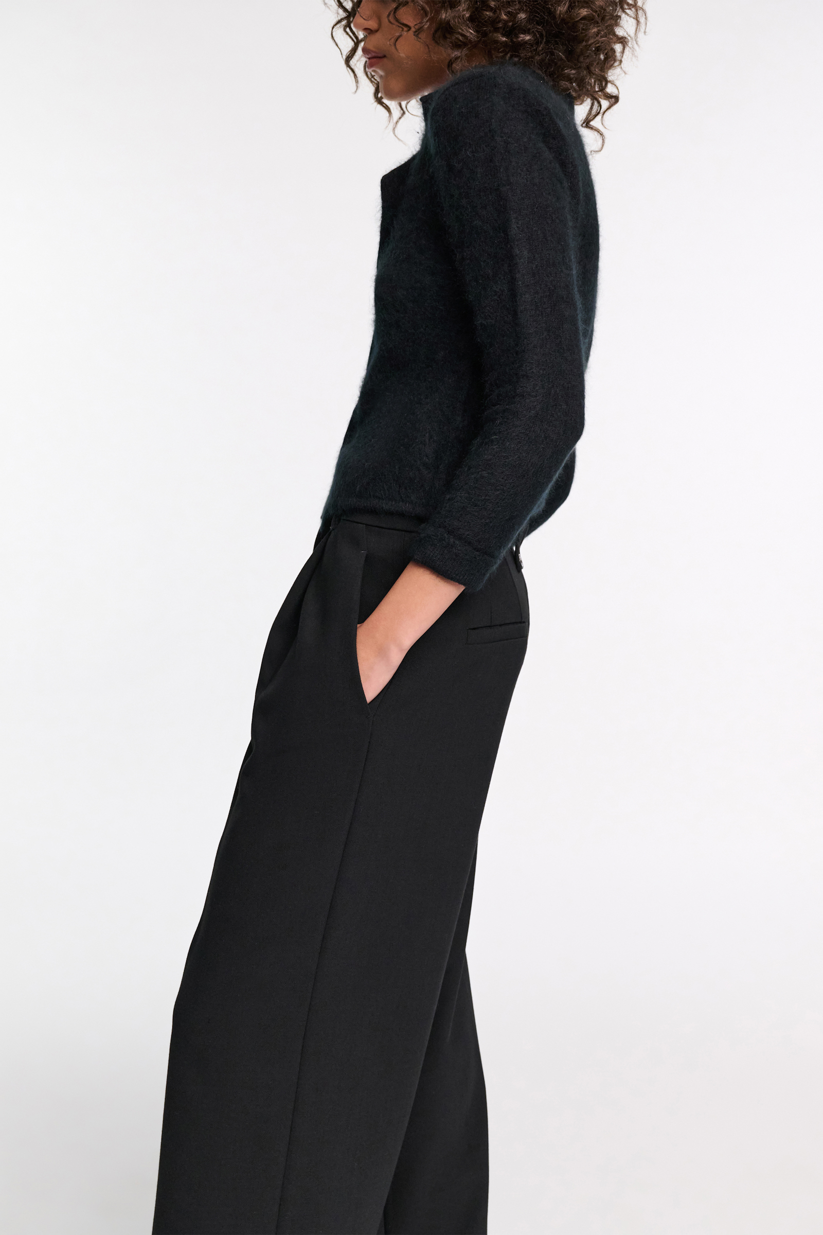 Dorothee Schumacher Fluffy knit blazer-style cardigan pure black