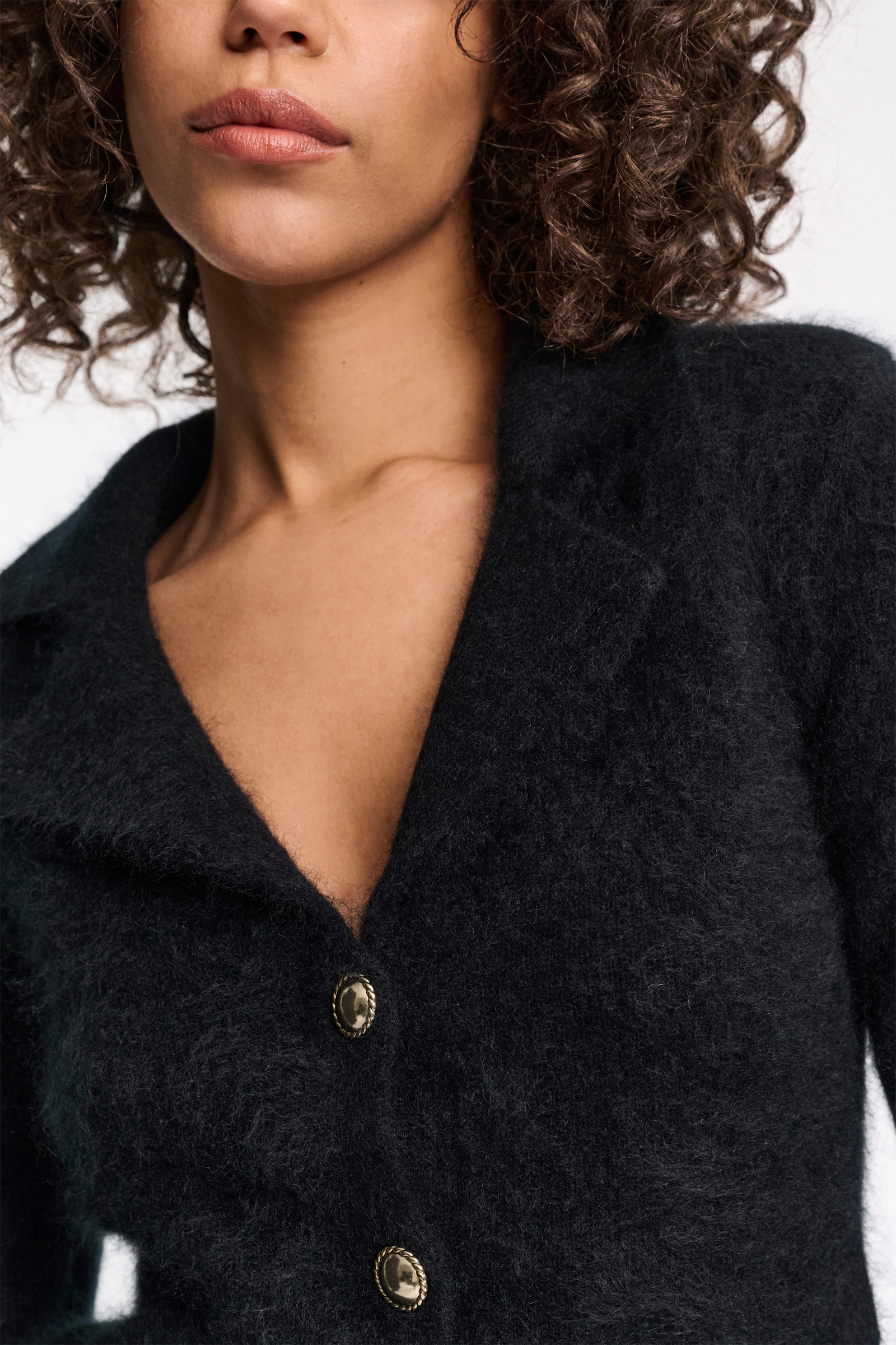 Dorothee Schumacher Fluffy knit blazer-style cardigan pure black