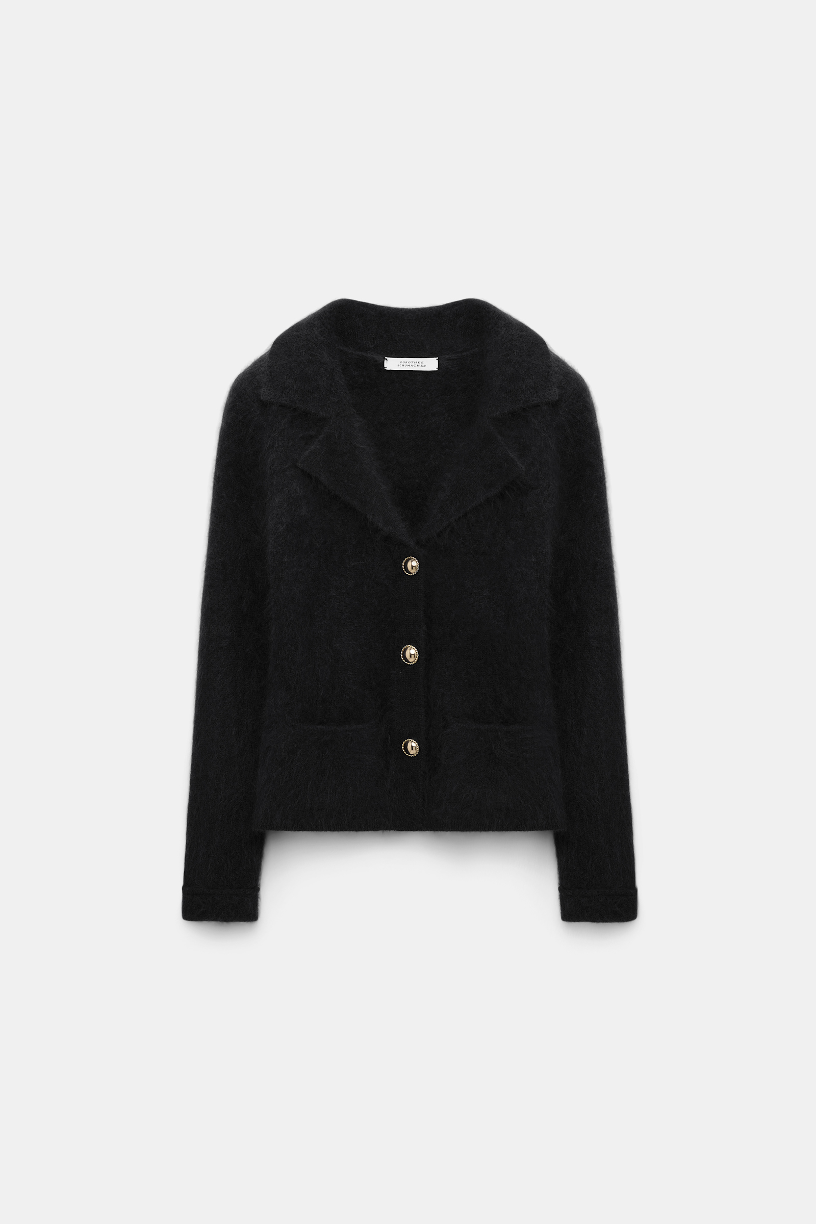 Dorothee Schumacher Fluffy knit blazer-style cardigan pure black