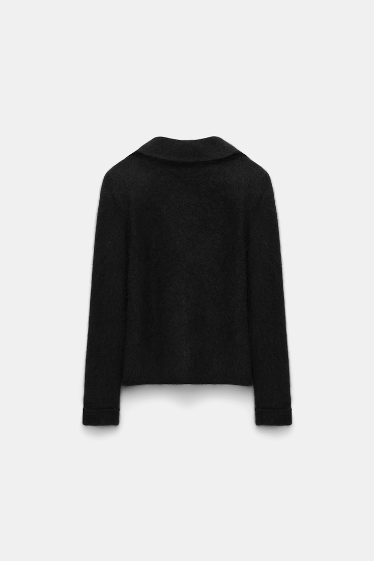 Dorothee Schumacher Fluffy knit blazer-style cardigan pure black
