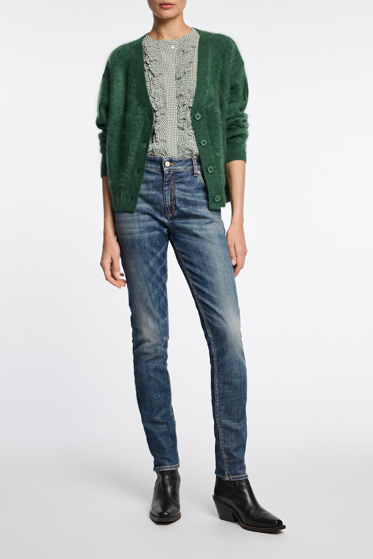 Dorothee Schumacher Wool-cashmere V-neck cardigan dark green