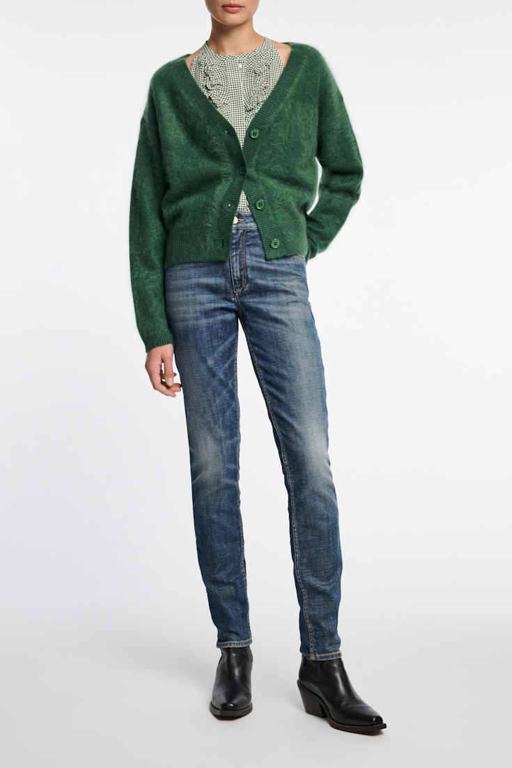 Dorothee Schumacher Wool-cashmere V-neck cardigan dark green