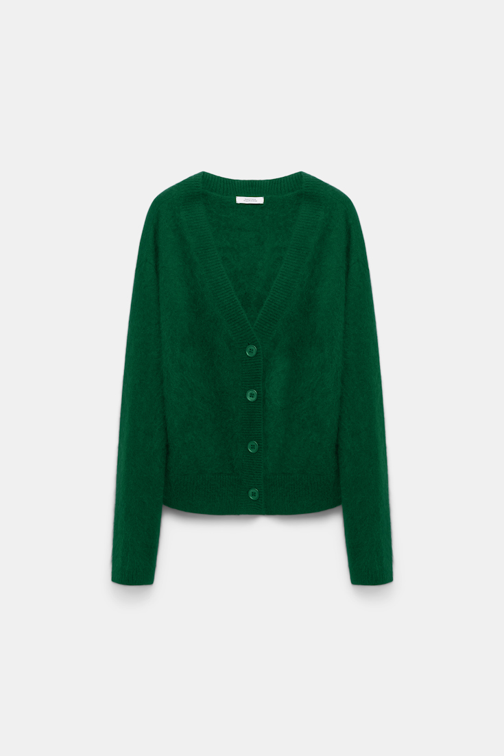 Dorothee Schumacher Wool-cashmere V-neck cardigan dark green