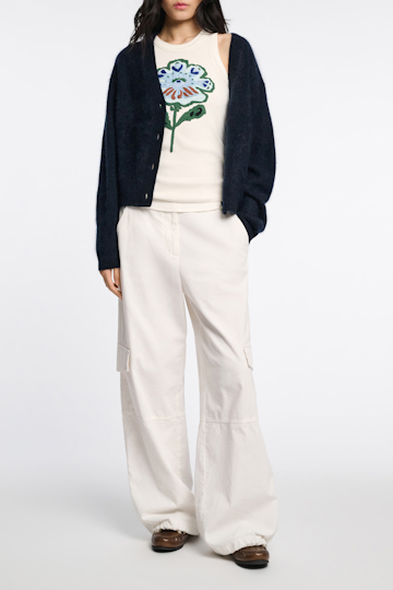 Dorothee Schumacher Fluffy Cardigan mit V-Ausschnitt navy