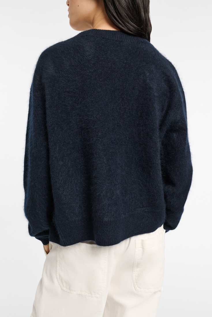 Dorothee Schumacher Fluffy Cardigan mit V-Ausschnitt navy