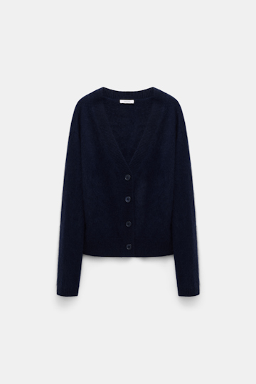 Dorothee Schumacher Fluffy Cardigan mit V-Ausschnitt navy