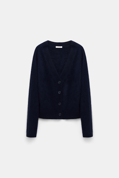 Dorothee Schumacher Fluffy Cardigan mit V-Ausschnitt navy